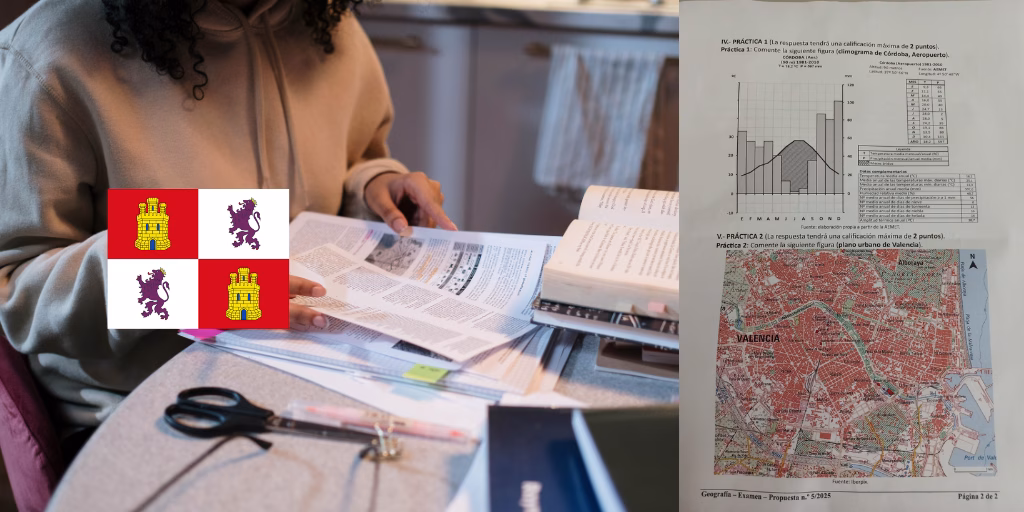 Examen de la asignatura de Geografía de la convocatoria de junio de 2025 de la PAU en Castilla y León