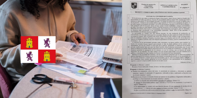 Examen de la asignatura de Lengua y Literatura de la convocatoria de junio de 2025 de la PAU en Castilla y León