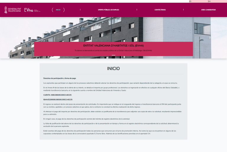 Convocatoria proceso selectivo para cubrir 14 plazas de Administrativo/a de la Entidad Valenciana de Vivienda y Suelo (EVHA)