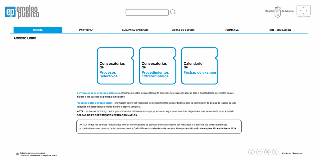 16 plazas para orientadores laboral en la Administración Pública Regional de Murcia