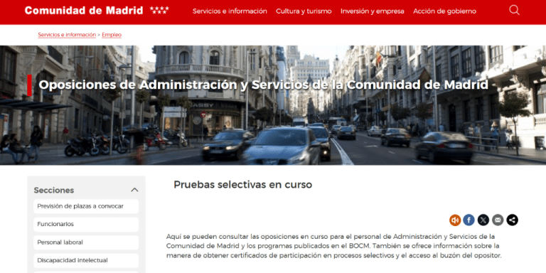 Convocatoria proceso selectivo para cubrir 611 plazas para el Cuerpo de Auxiliares de Administración General de la Comunidad de Madrid