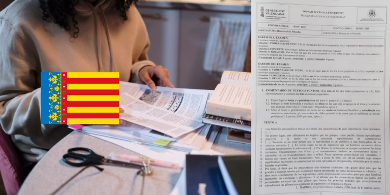 Examen de la asignatura de Historia de la Filosofía de la convocatoria de junio de 2025 de la PAU en la Comunidad Valenciana