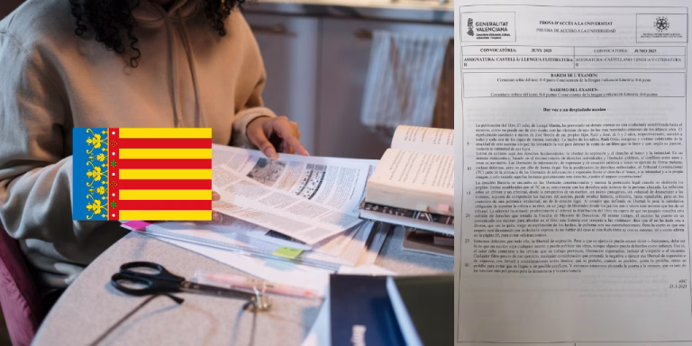 Examen de la asignatura de Lengua Castellana y Literatura II de la convocatoria de junio de 2025 de la PAU en la Comunidad Valenciana